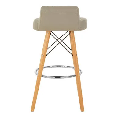 Stockholm Grey Leather Seat Bar Stool