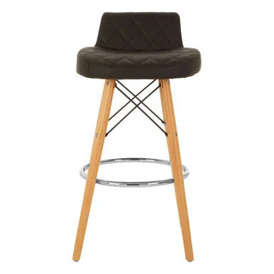 Stockholm Black Leather Seat Bar Stool