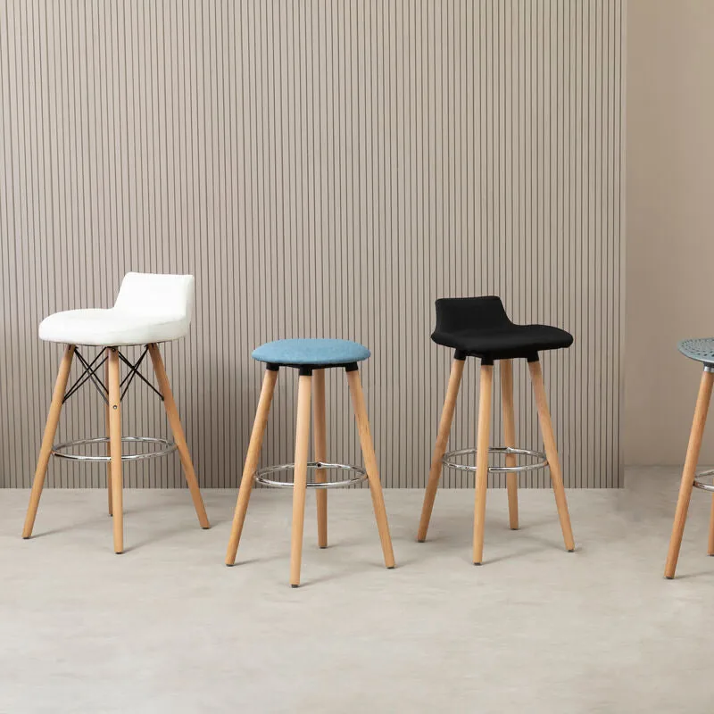 Stockholm Black Leather Seat Bar Stool