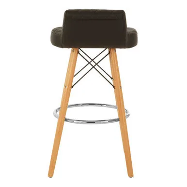 Stockholm Black Leather Seat Bar Stool