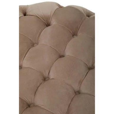 Suri Round Velvet Natural Contemporary Stool