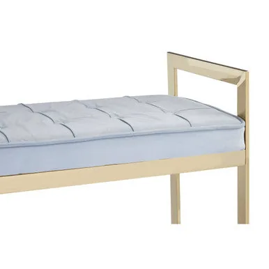 Allure Powder Blue & Gold Tufted Bench