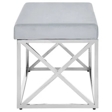 Allure Light Blue Velvet Bench