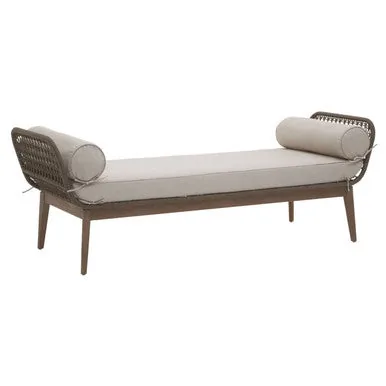 Opus Rope Woven Longue Bench With Cushions