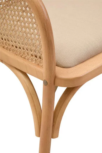 Cebu Natural Cane & Beech Wood Bench With Backrest