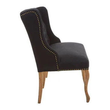 2 Seat Black Bench Sofa, Harrison