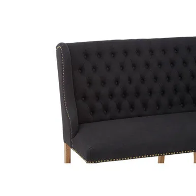 2 Seat Black Bench Sofa, Harrison