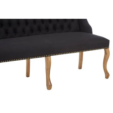 2 Seat Black Bench Sofa, Harrison