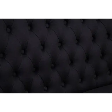 2 Seat Black Bench Sofa, Harrison