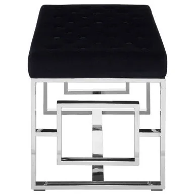 Allure Black Tufted Bench