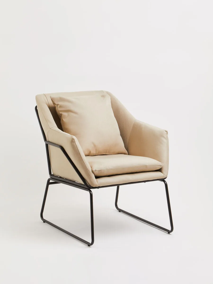 Stockholm Stone Fabric Black Scandinavian Armchair