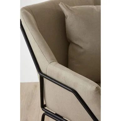 Stockholm Stone Fabric Black Scandinavian Armchair