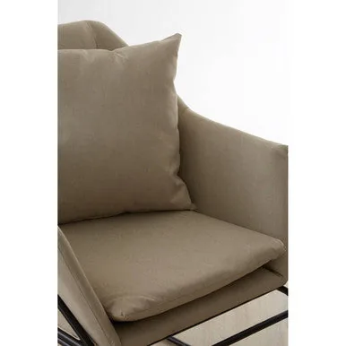 Stockholm Stone Fabric Black Scandinavian Armchair