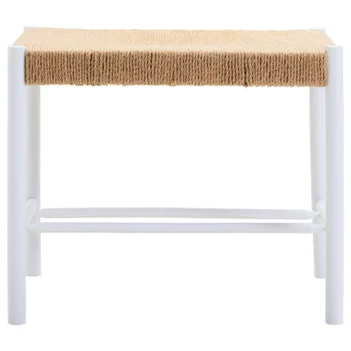 Bandar Small Natural Rope & White Wood Bench