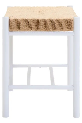 Bandar Small Natural Rope & White Wood Bench