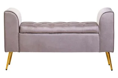 Loretta Mink Velvet Ottoman Storage Bench