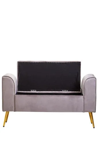 Loretta Mink Velvet Ottoman Storage Bench