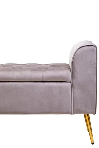 Loretta Mink Velvet Ottoman Storage Bench
