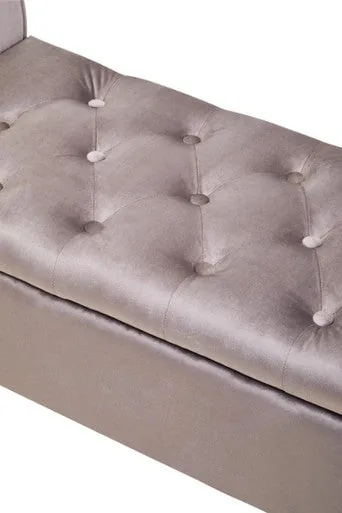 Loretta Mink Velvet Ottoman Storage Bench