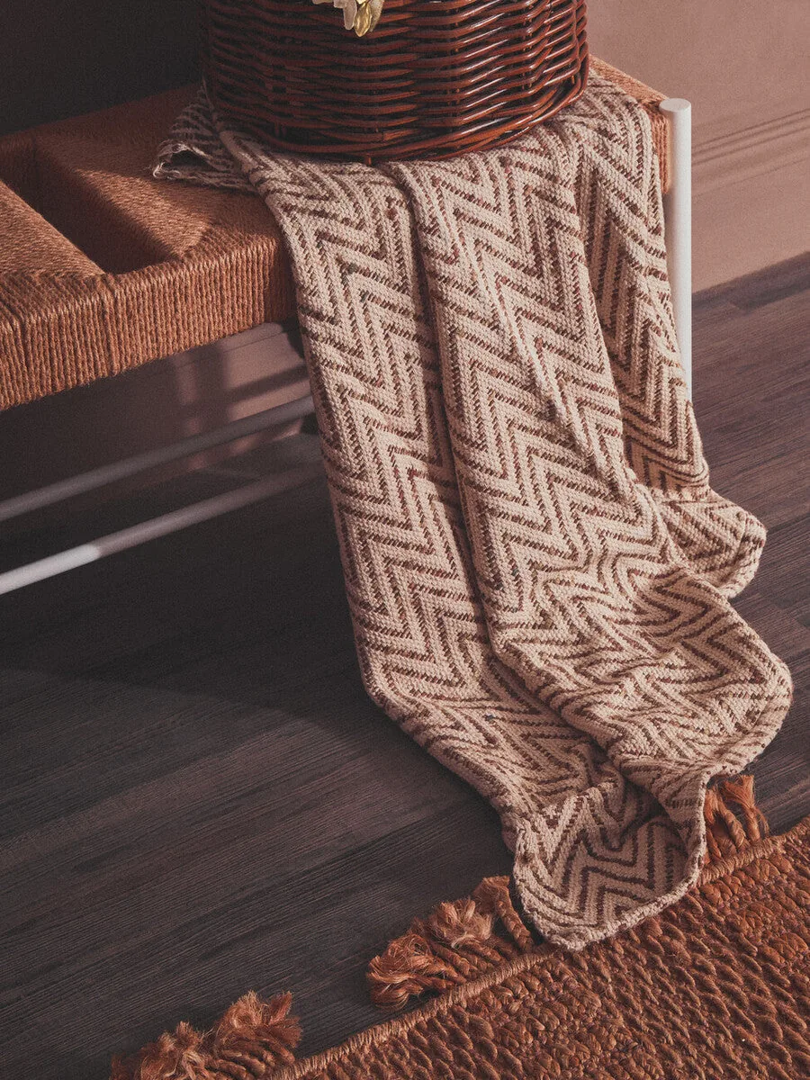 Bandar Large Natural Rope & White Wood Bench