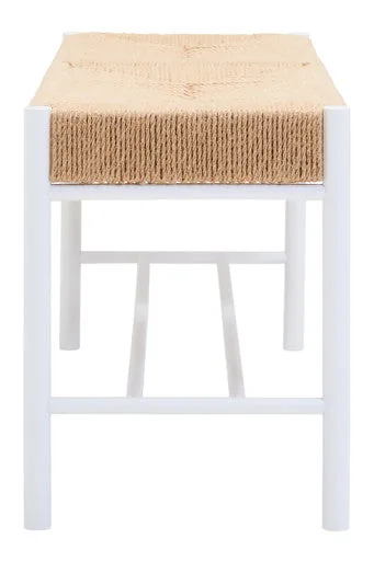 Bandar Large Natural Rope & White Wood Bench