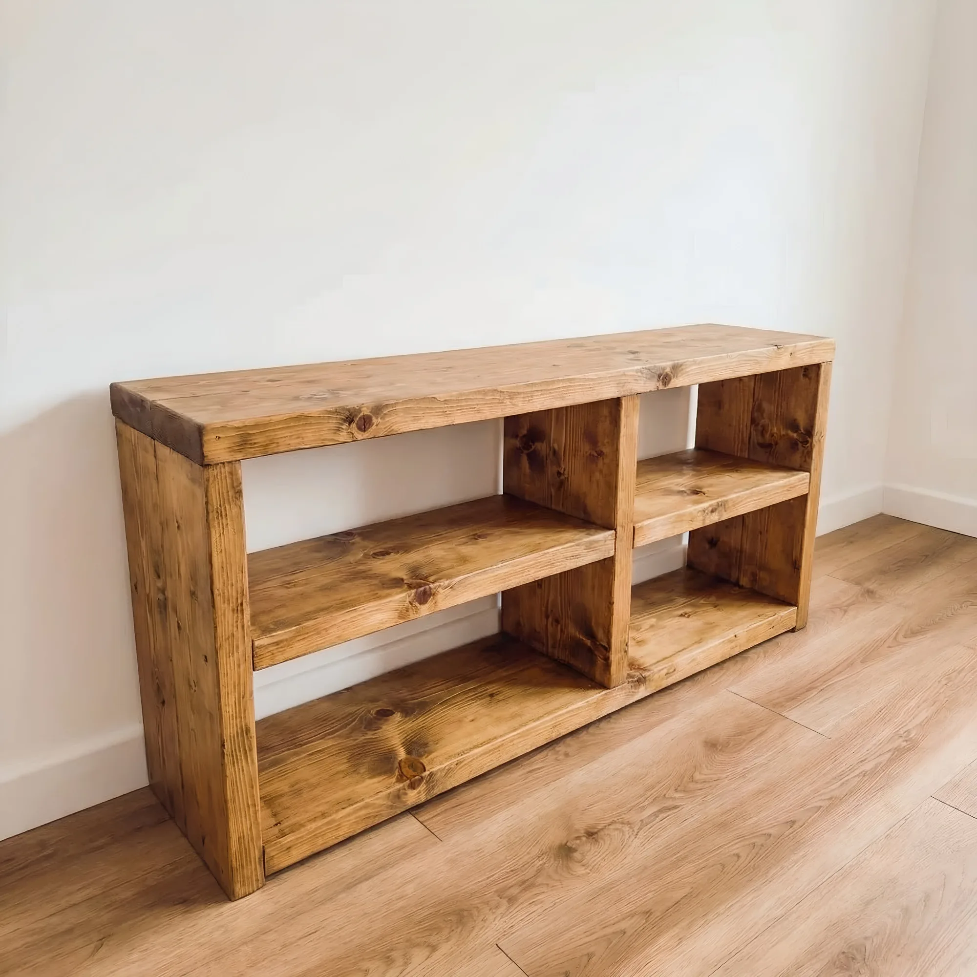 Halsten Timber Shelving Unit / Storage Shelf / Living Room Bookshelf / Shoe Storage Rustic Storage Unit Solid Wood Cottage Style /Book Shelf