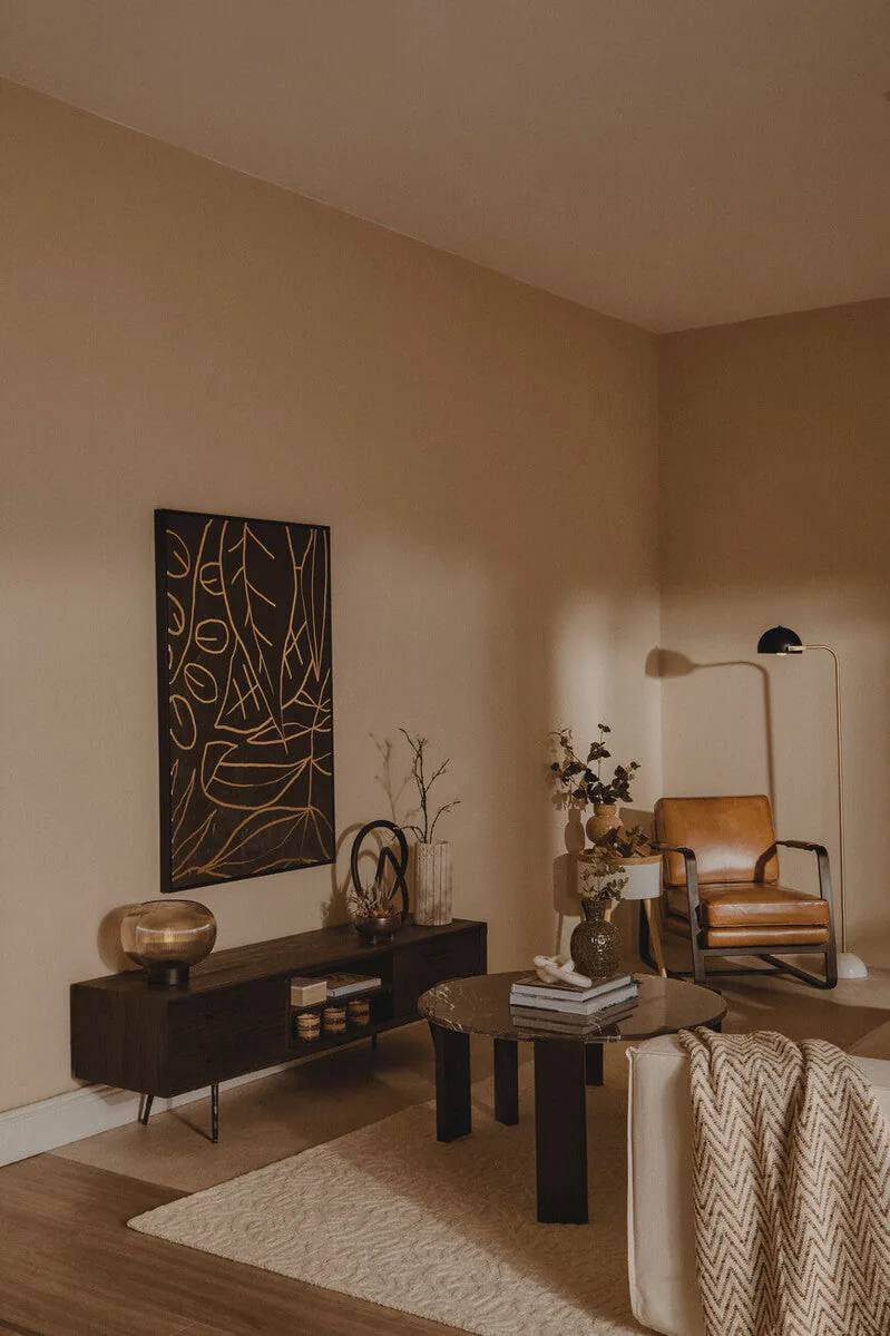 Buffalo Brown Leather Armchair With Black Iron Frame