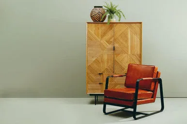 Buffalo Brown Leather Armchair With Black Iron Frame