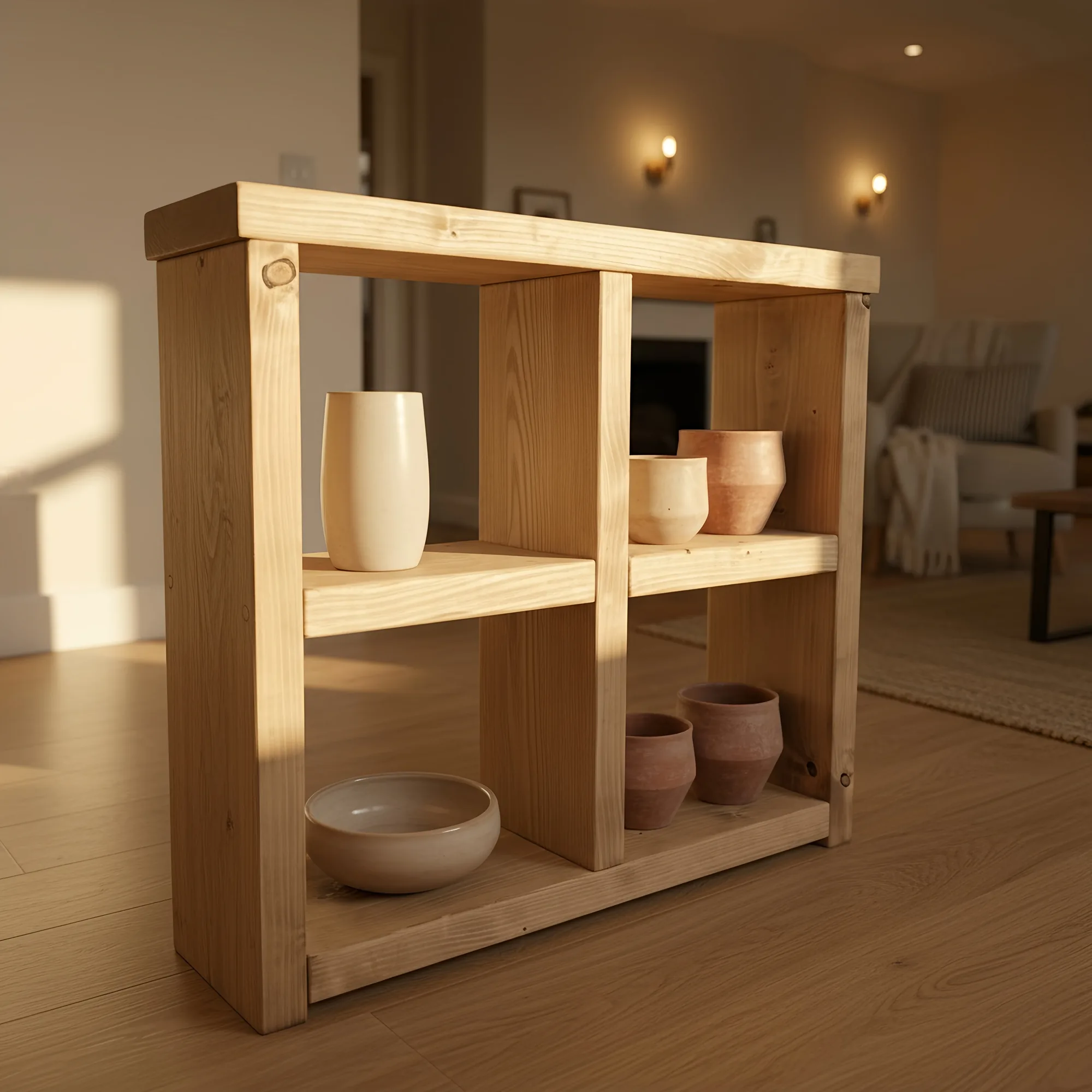 Arden Timber Shelving Unit / Storage Shelf / Living Room Bookshelf / Shoe Storage Rustic Storage Unit Solid Wood Cottage Style /Book Shelf