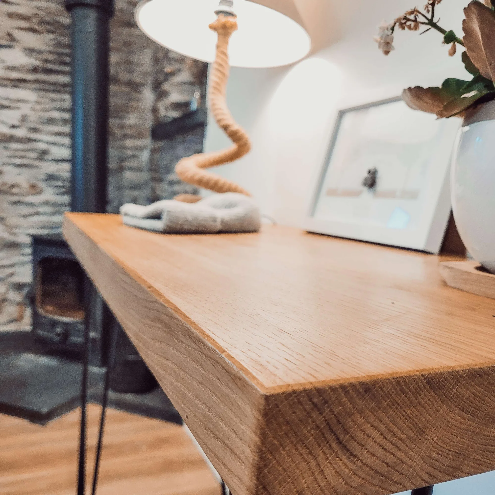 LARIA Oak Entryway Console / Wooden Hall Console Cabinet