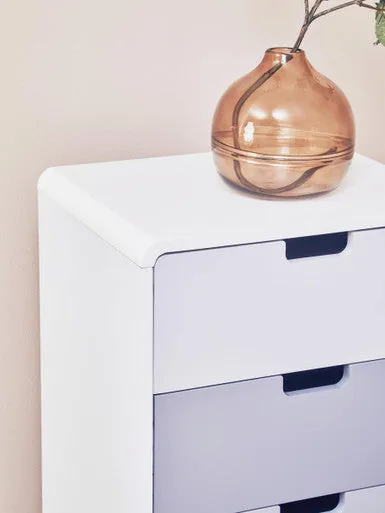 Milo 4 Drawer Rubberwood Grey Contemporary Cabinet