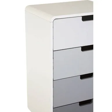 Milo 4 Drawer Rubberwood Grey Contemporary Cabinet