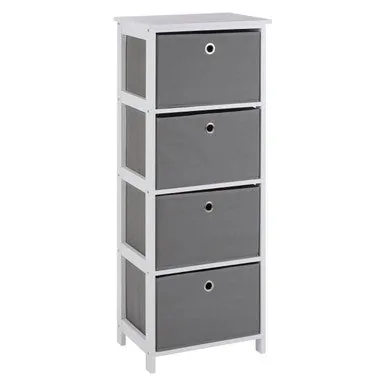 Lindo 4 Grey Fabric Drawers Cabinet