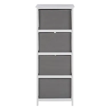 Lindo 4 Grey Fabric Drawers Cabinet