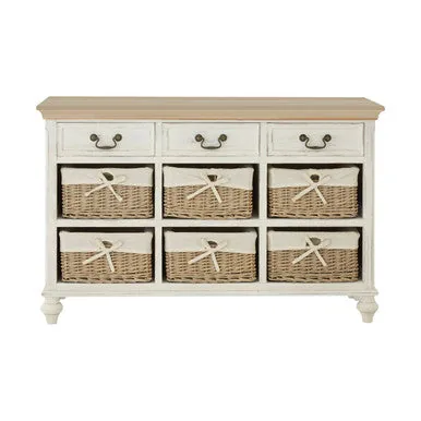 Hendra Storage Cabinet With 6 Willow Baskets
