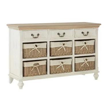 Hendra Storage Cabinet With 6 Willow Baskets