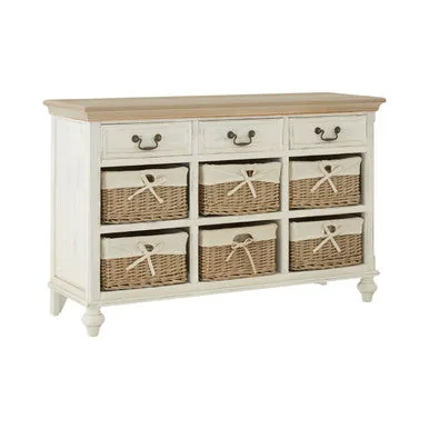 Hendra Storage Cabinet With 6 Willow Baskets