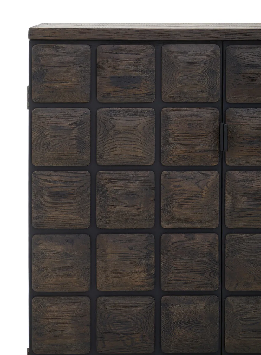 Lucca Recycled Dark Oak Wood Cabinet