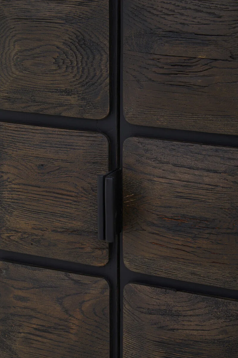 Lucca Recycled Dark Oak Wood Cabinet