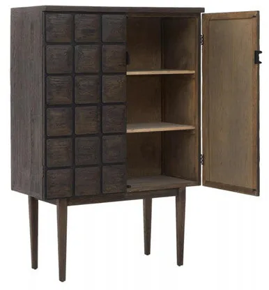 Lucca Recycled Dark Oak Wood Cabinet