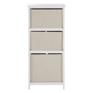 Lindo 3 Natural Fabric Drawers Cabinet
