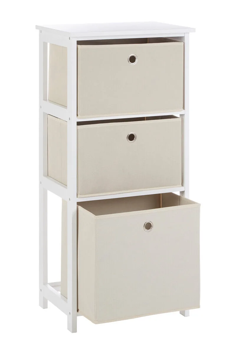 Lindo 3 Natural Fabric Drawers Cabinet