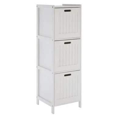 Salon White Wood 3 Drawer Cabinet