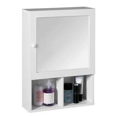 Port White Wood Mirrored Cabinet