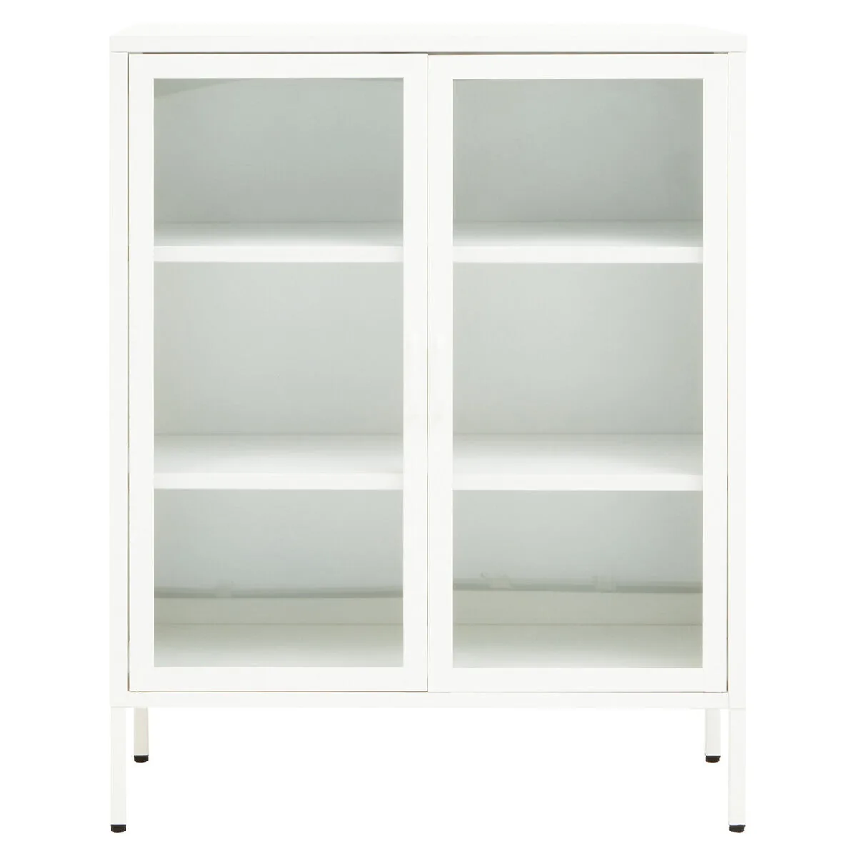 Acier Two Door White Metal Cabinet