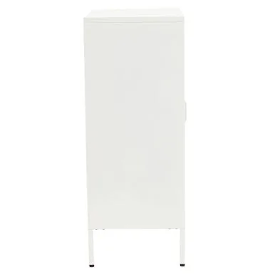 Acier Two Door White Metal Cabinet