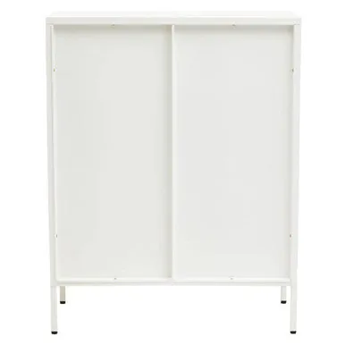 Acier Two Door White Metal Cabinet