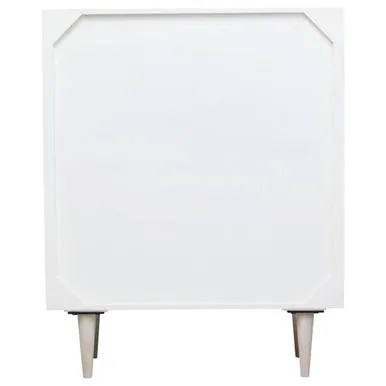 Sita Two Door Whitewash Mango Wood Abstract Cabinet