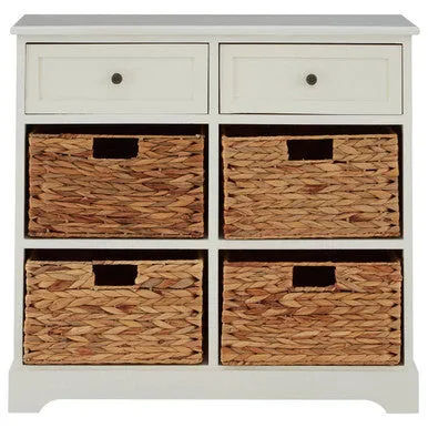 Vermont Ivory 2 Drawer 4 Baskets Cabinet