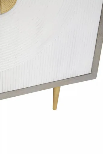 Sareel Two Door Mango Wood Grey Contemporary Cabinet